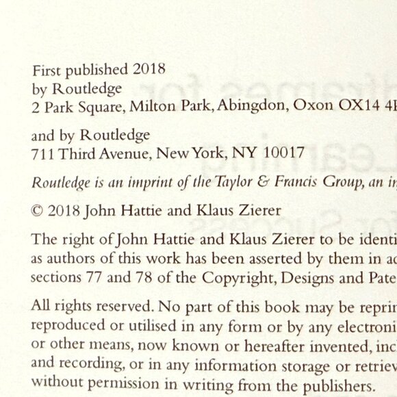 "10 Mindframes For Visible Learning" By John Hattie & Klaus Zierer (2018) - Picture 5 of 5